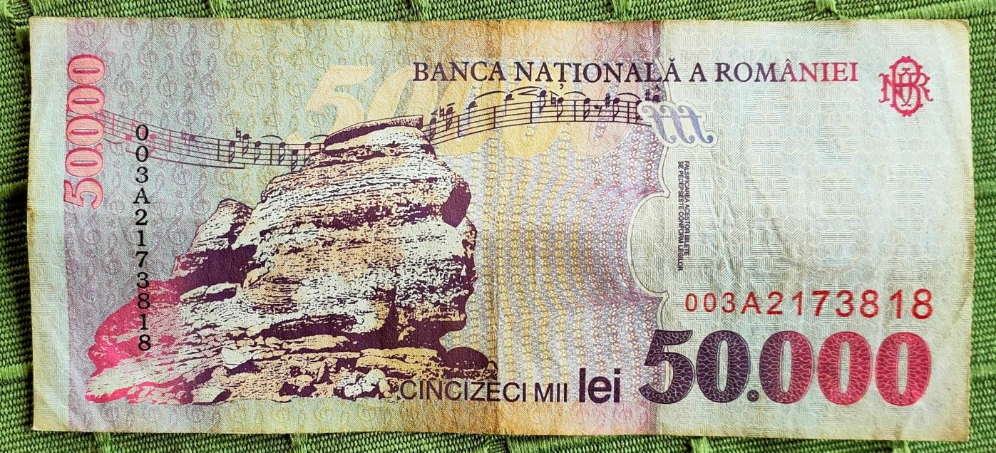 Vând/schimb bancnote de 50.000 lei, anul 2000