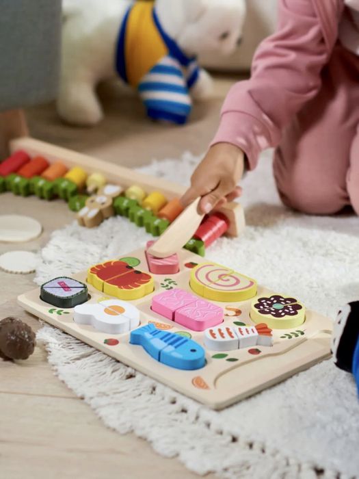 NOU - Joc educativ din lemn pentru copii - set bucatar