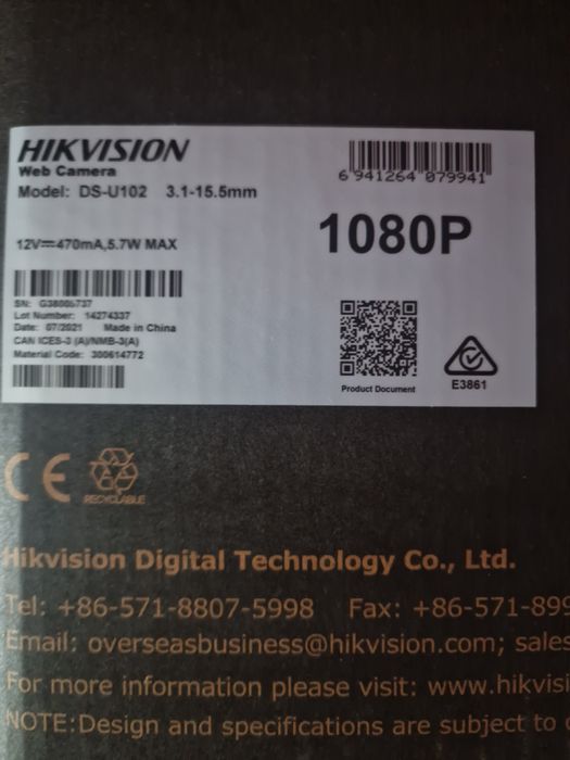 Camera noua Hickvision Ds-U102