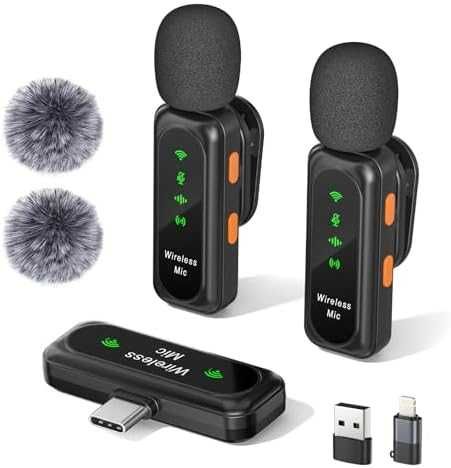 Нов Безжичен микрофон за iPhone/Android с шумопотискане и LED дисплей