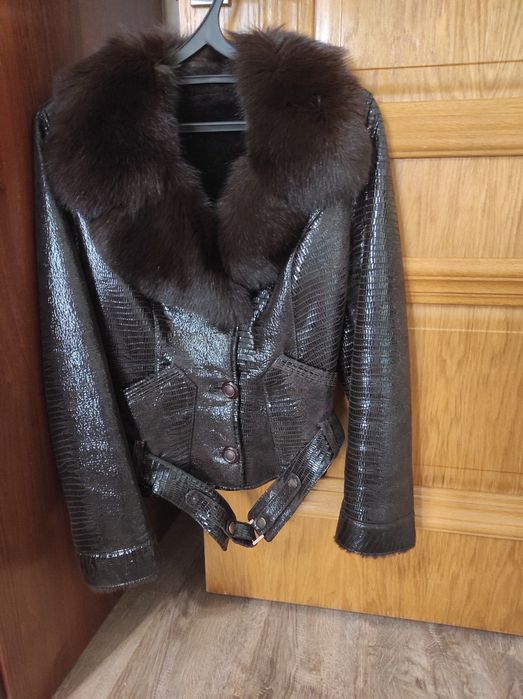 Куртка лазерная кожа с натуральным мехом