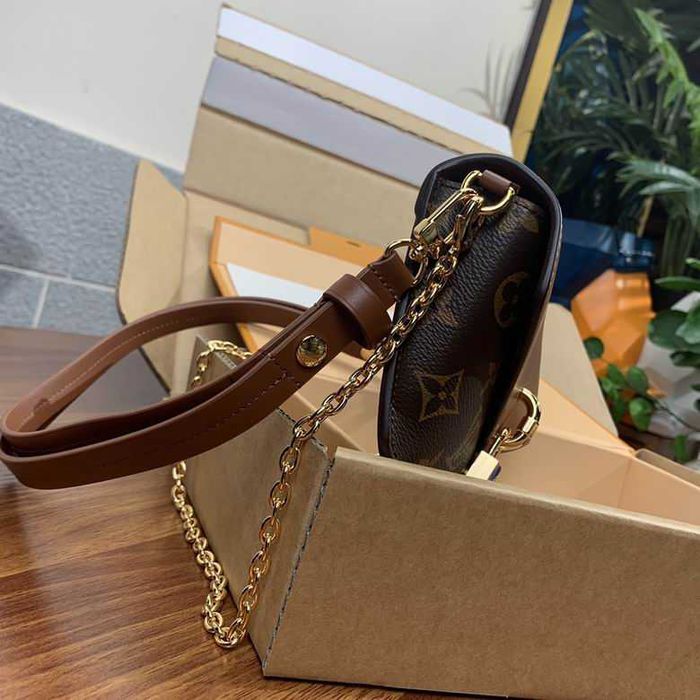 LV черен ключалка на каишка ръчна чанта фузия класически Monogram