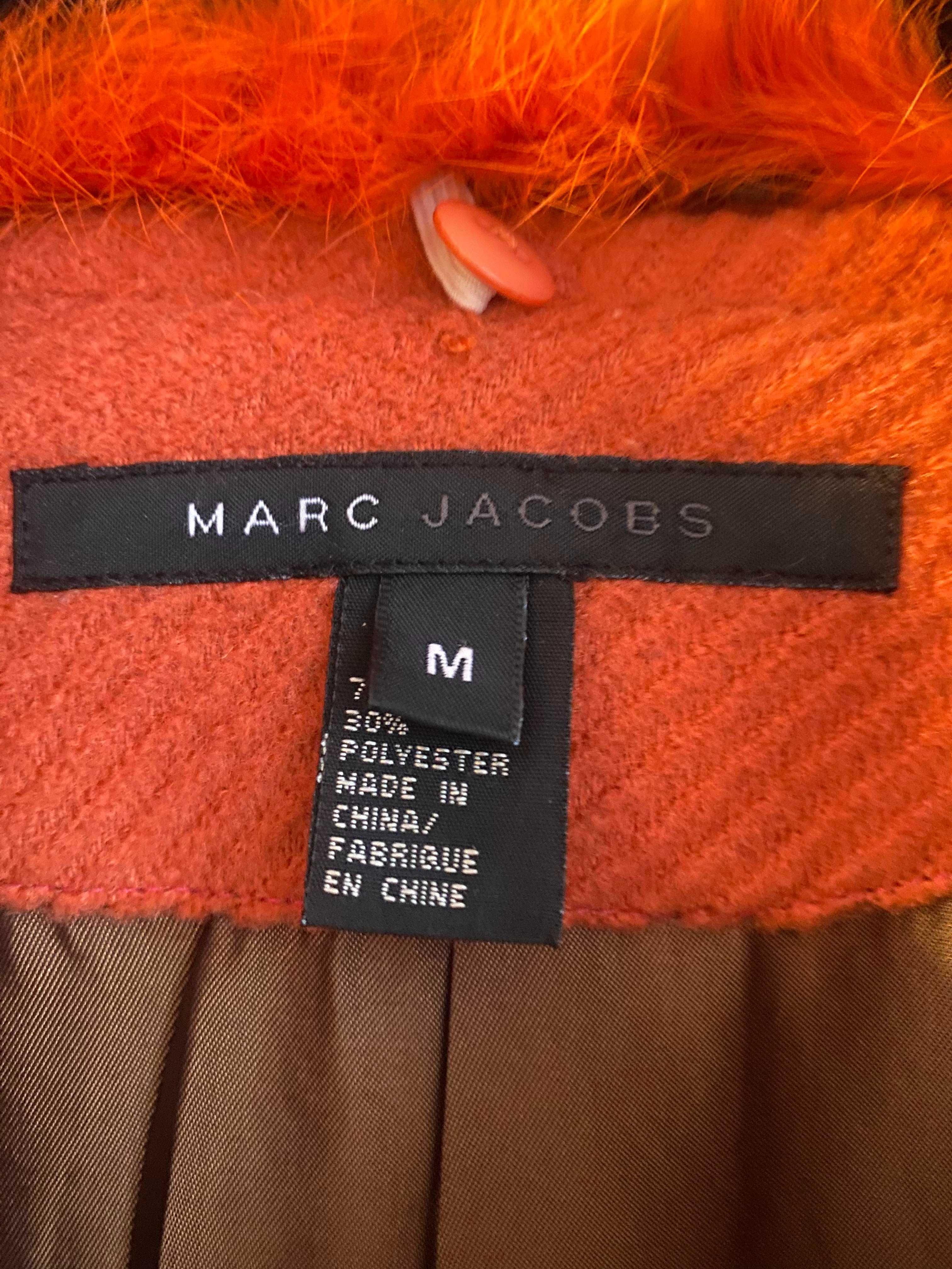 Palton Marc Jacobs cu guler de blana naturala