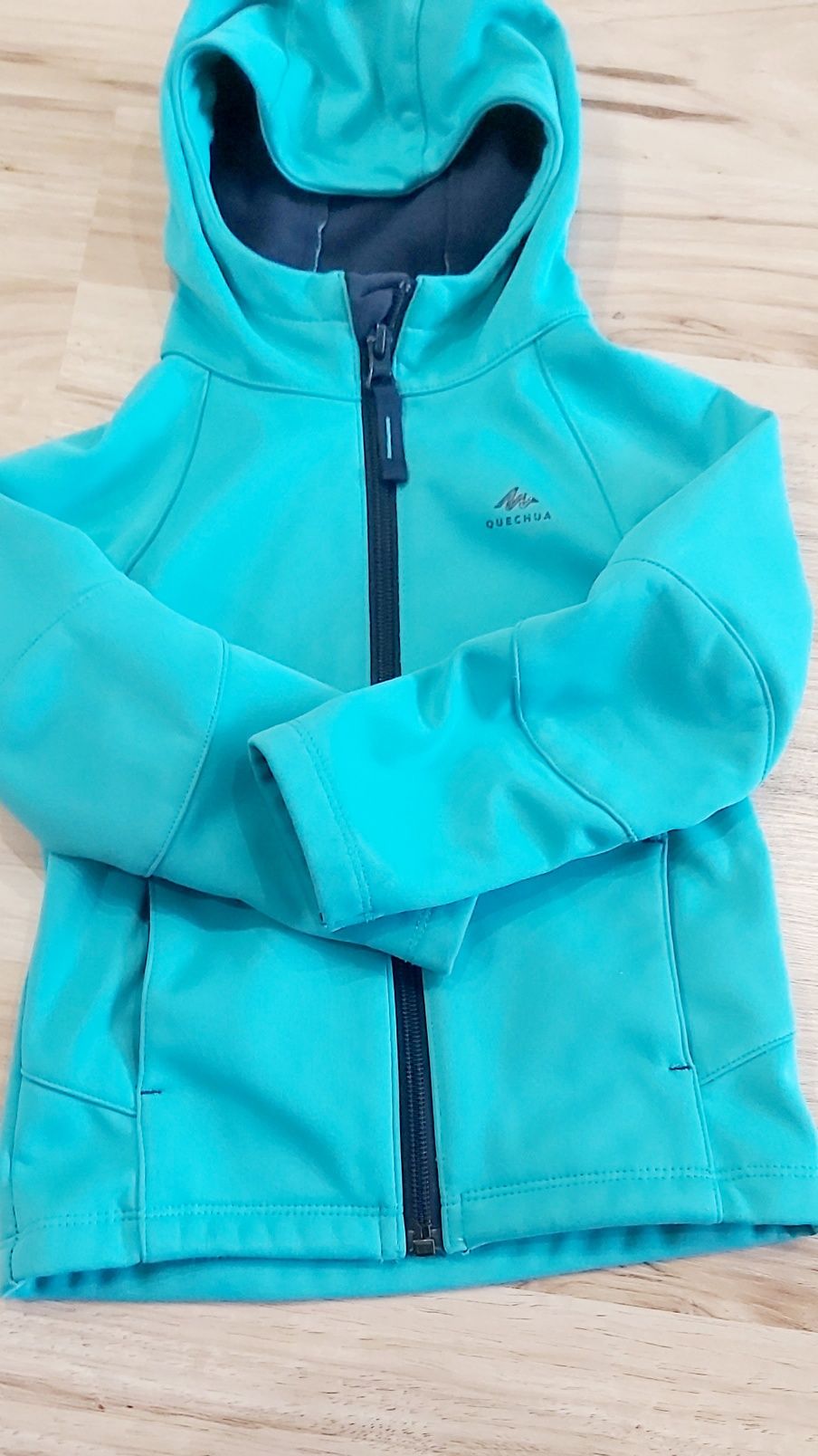 Детско softshell яке за преходи, 2-3 години, тюркоаз