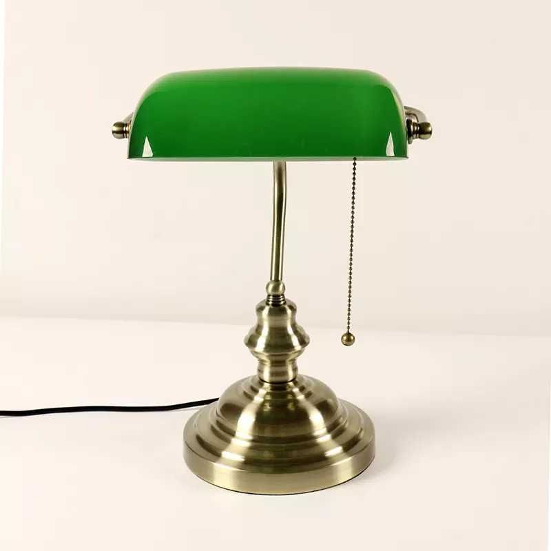 Lampa de birou, Veioză, Vintage, Banker’s lamp, E27, 36x26.5x18cm