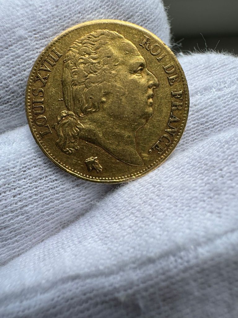 Moneda aur Franta regat 20 franci 1824 W Ludovic al XVIII rara