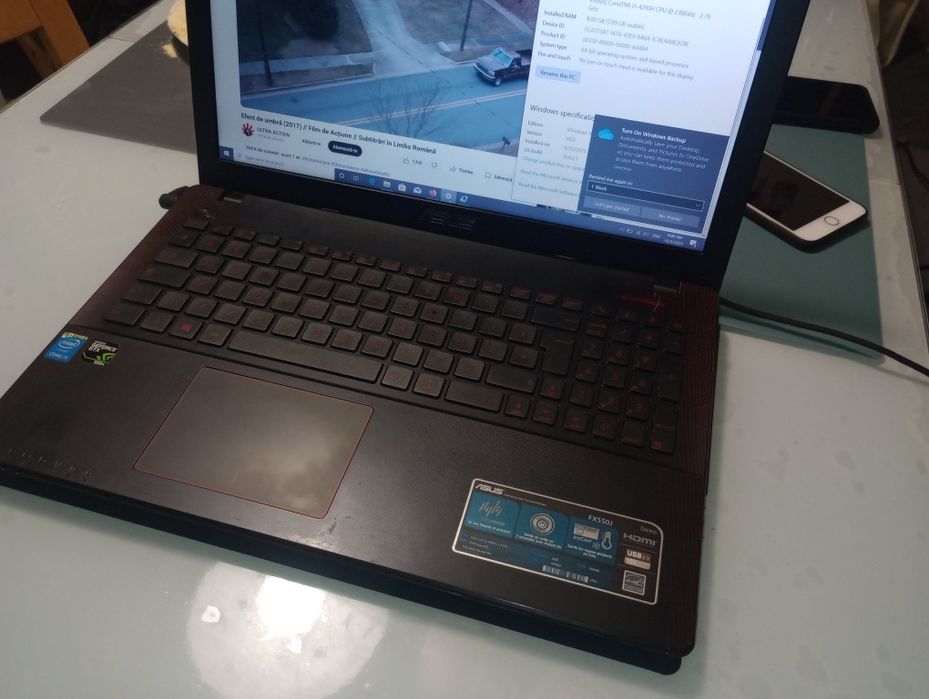 Asus FX550, Intel i5, 8 gb, Full HD, video dedicat 2gb NVIDIA GTX