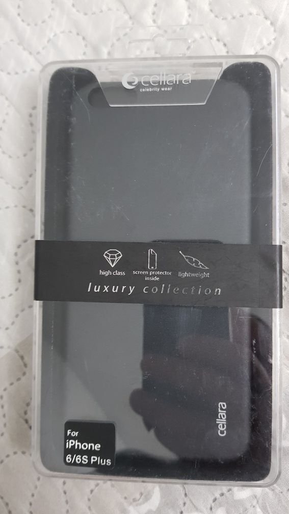 Husa+folie Cellara capac luxury ptr iphone 6s plus negru