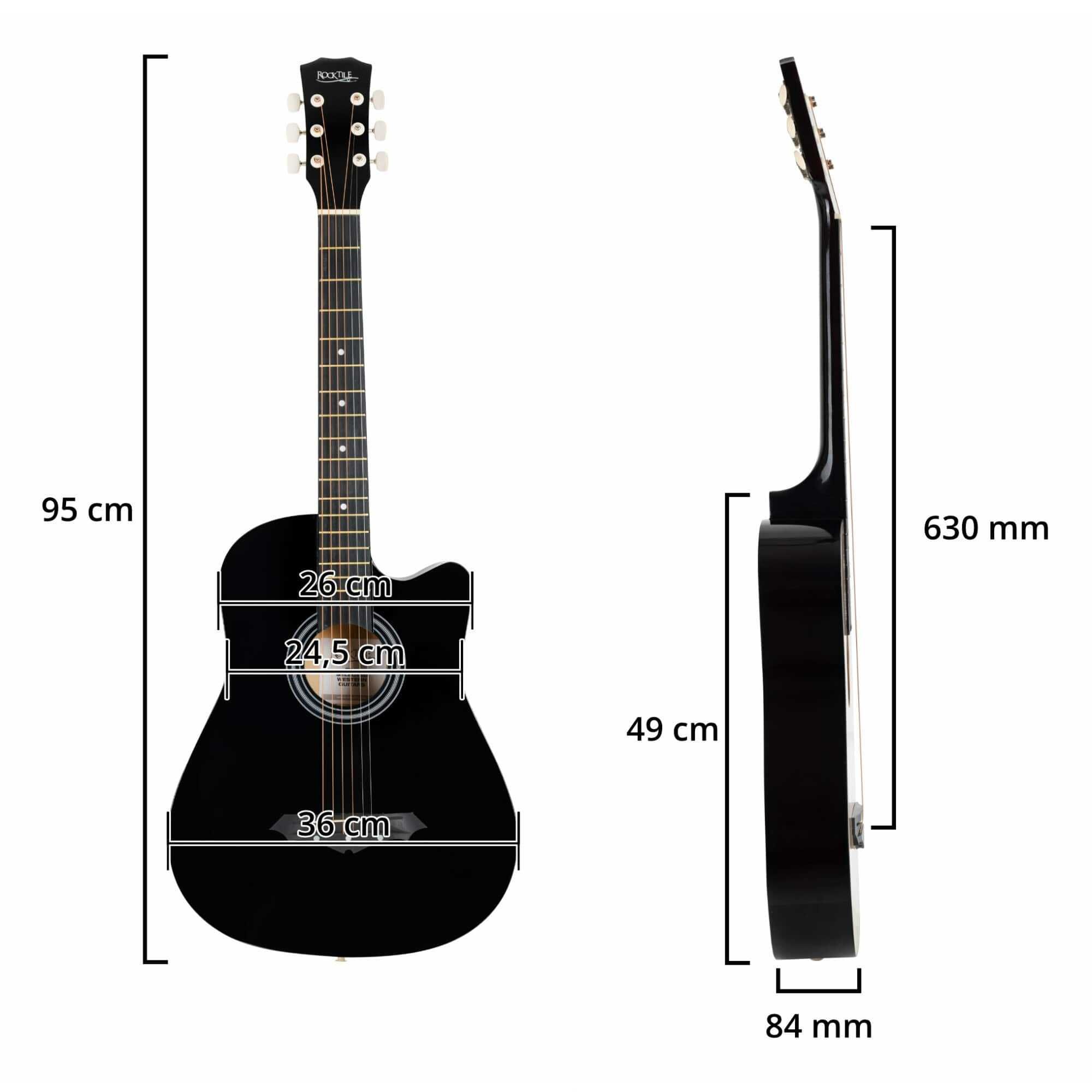 Set chitara acustica Rocktile WSD-5C-BK Slim Line Cutaway Negru