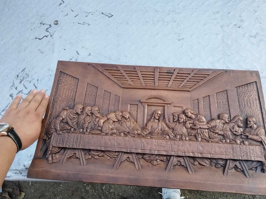 Icoana mare de fonta cina cea de taina foarte veche