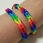 Brățări elastice curcubeu/ rainbow, tricolor, mărțișor