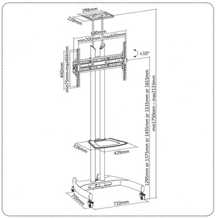 Vand suport TV/monitor A+ SM23B, reglabil 32"-70" inch(81 cm - 178 cm)