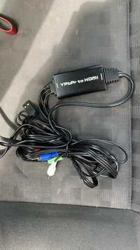 Cablu convertor YBbPr+L/R la HDMI cu alimentare USB