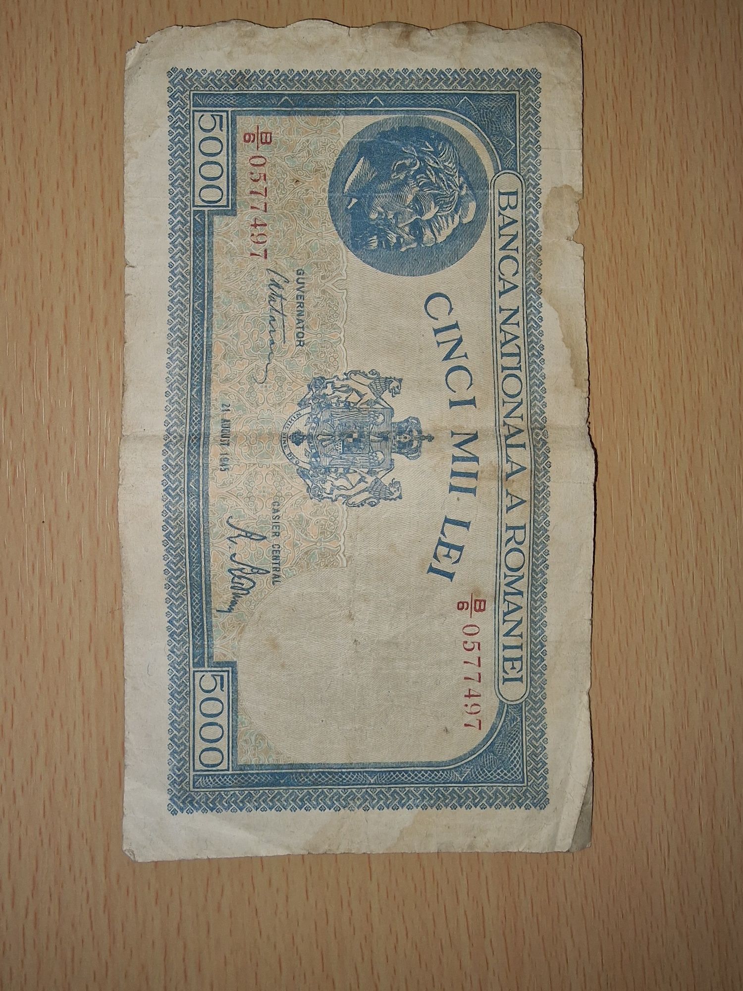 Bacnote de colectie din 1944-1945 - Cinci Mii Lei