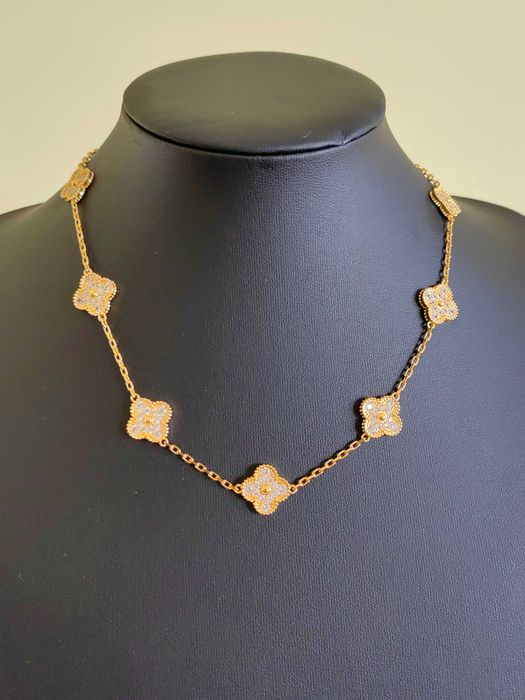 Дамско златно колие с 10 детелини Van Cleef & Arpels VCA