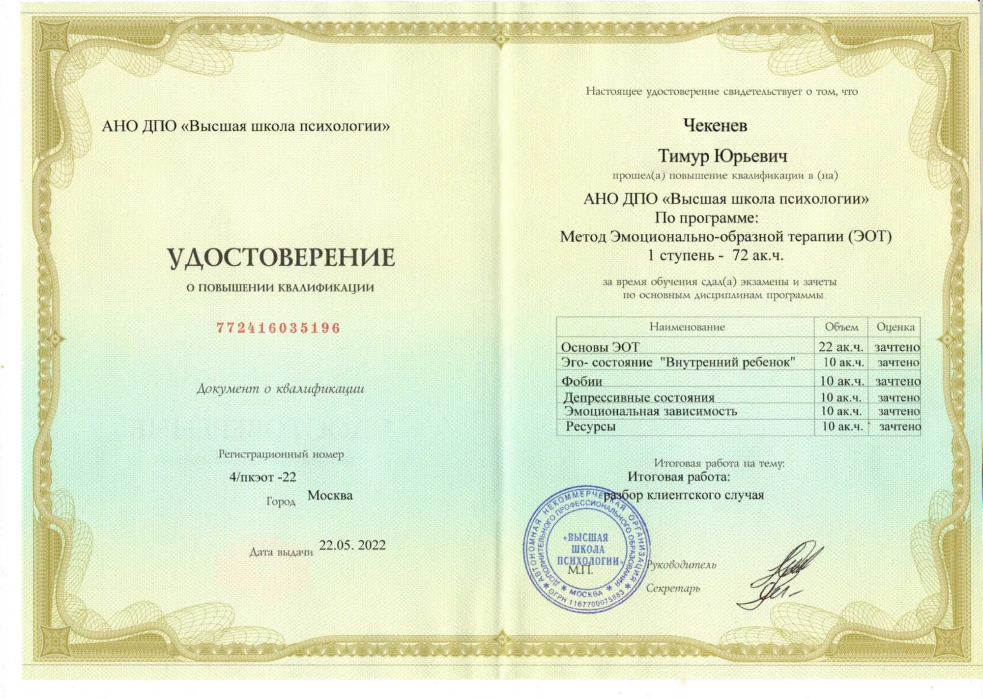 Психолог | Самокопание, тревога, заниженная самооценка