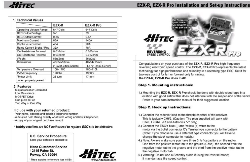 Regulator/esc  automodel/navomodel Hitec EZX-R Pro