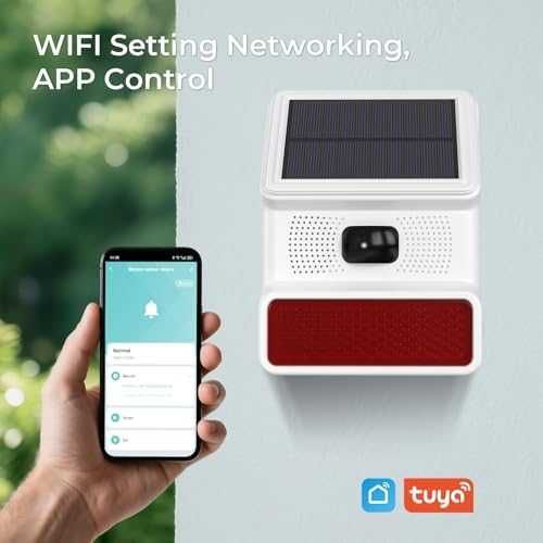 Нова Соларна аларма с светкавица и датчик за движение за двор градина