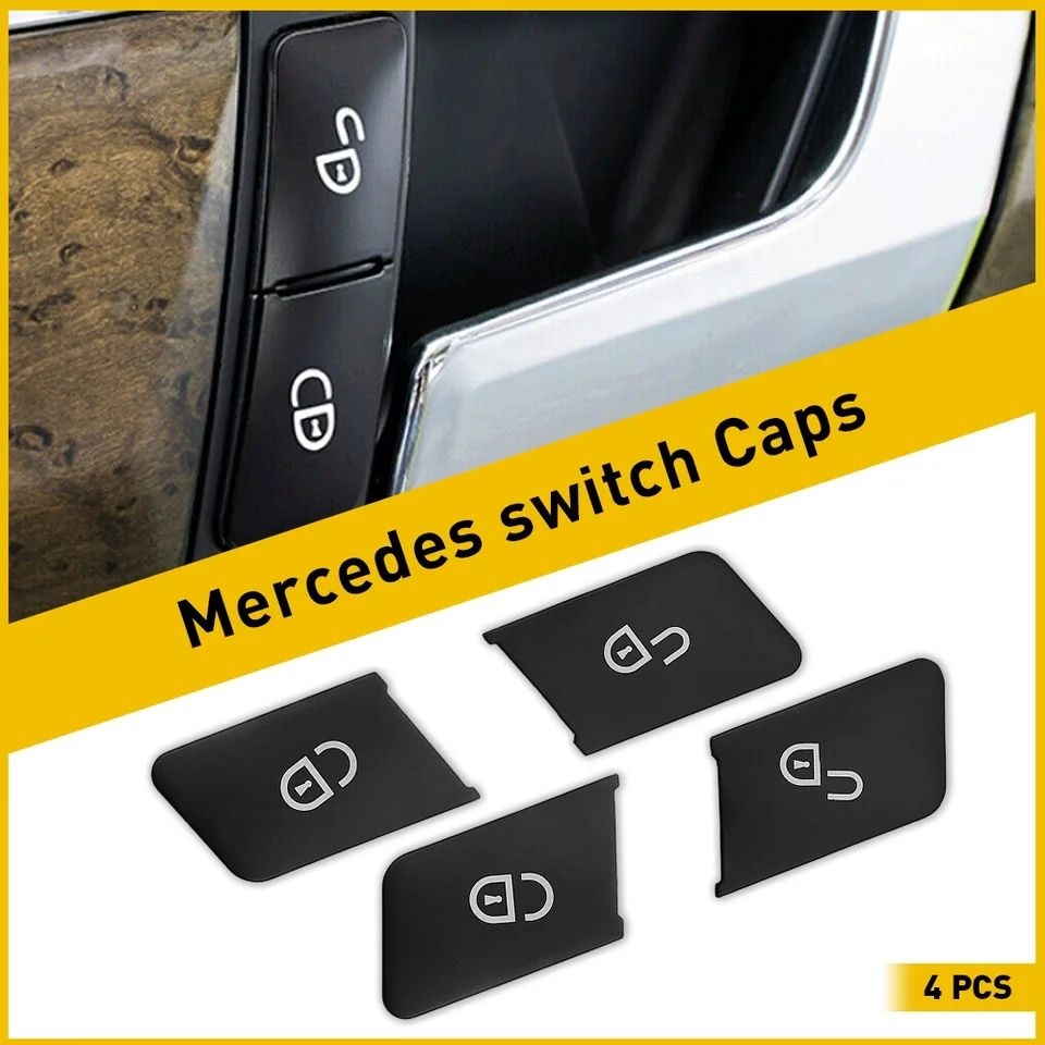 Set 4 Capace buton autoadeziv blocare / deblocare usa Mercedes W