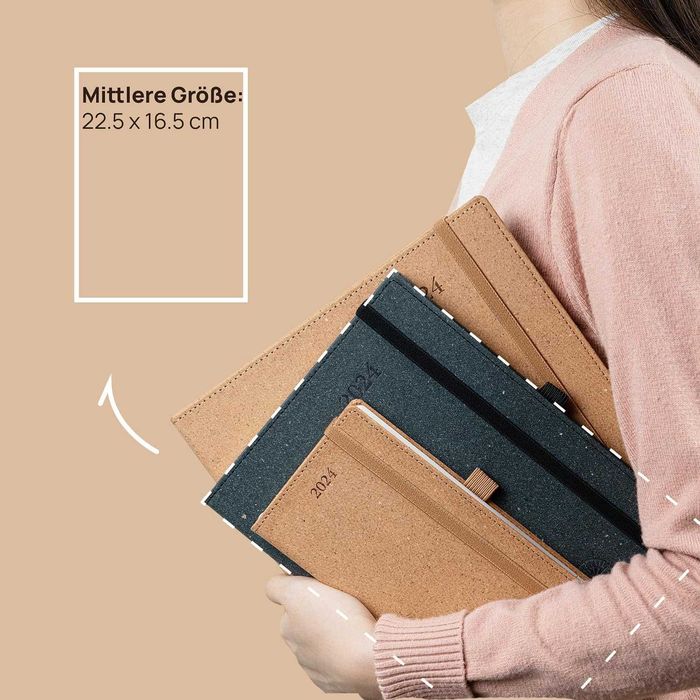 Agenda cu calend si planific, 22x16.5cm, din materiale reciclabile