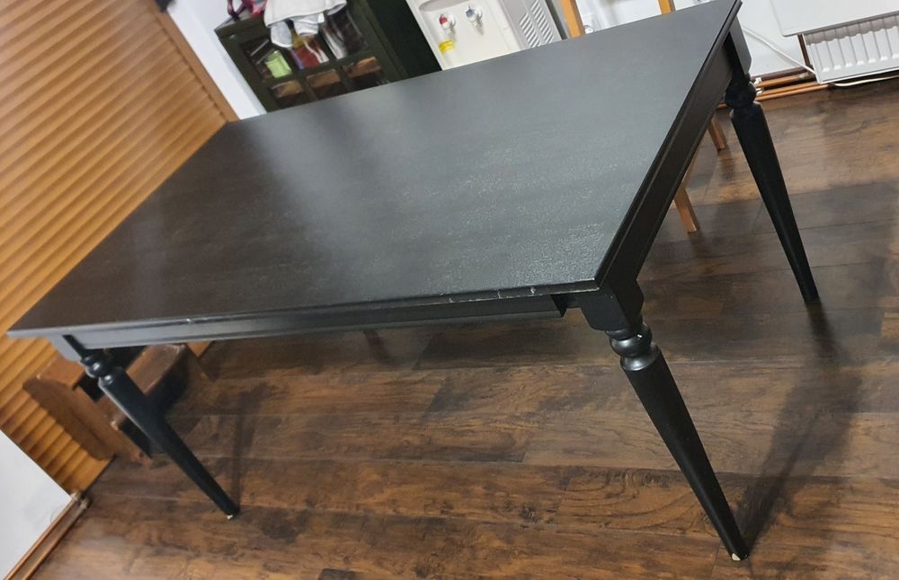 Masă extensibilă Ikea Ingatorp, negru, în stare foarte bun, 155/215/87