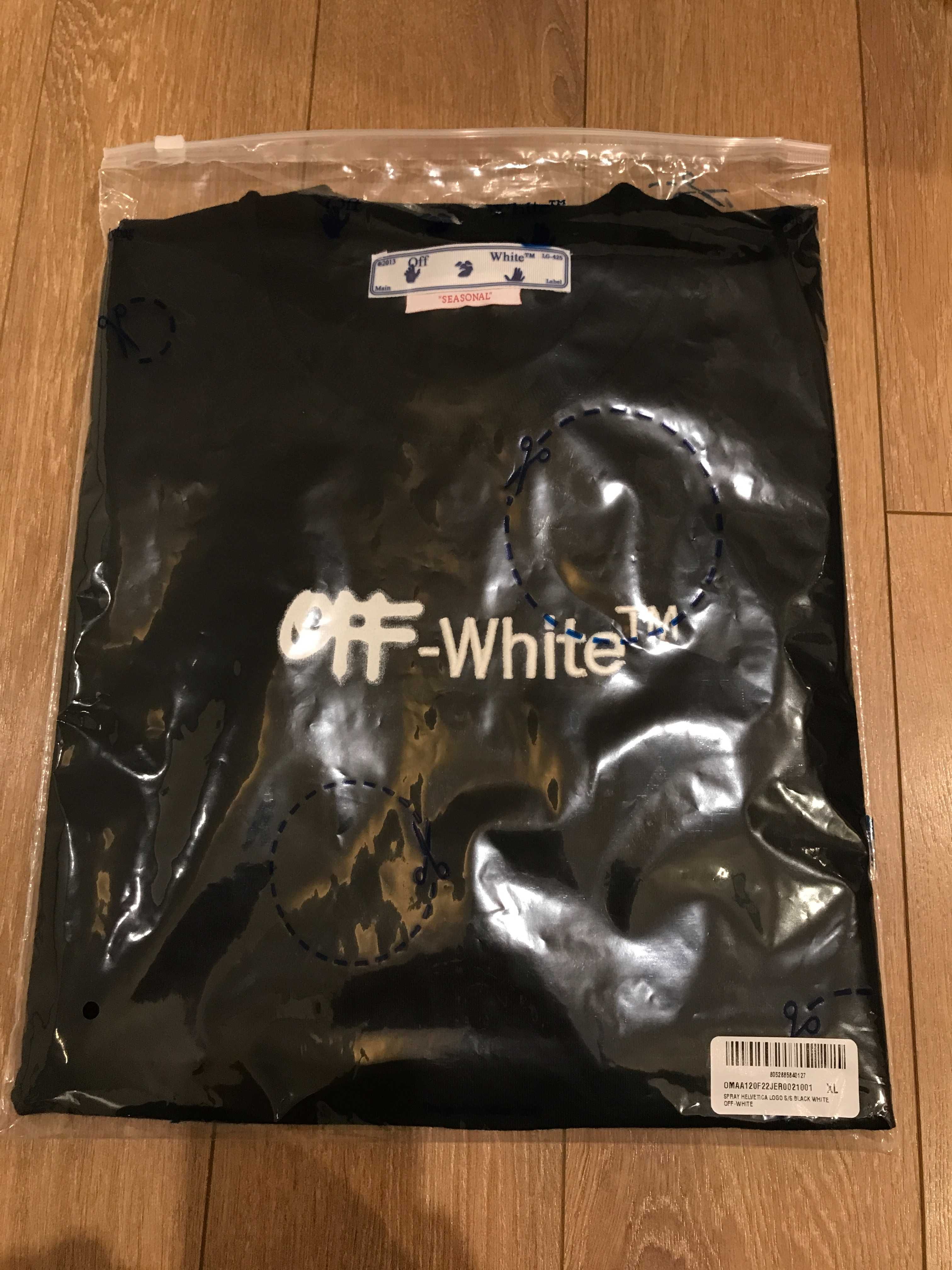 OFF-WHITE™ Spray Helvetica лого принт, черна, размер: XL