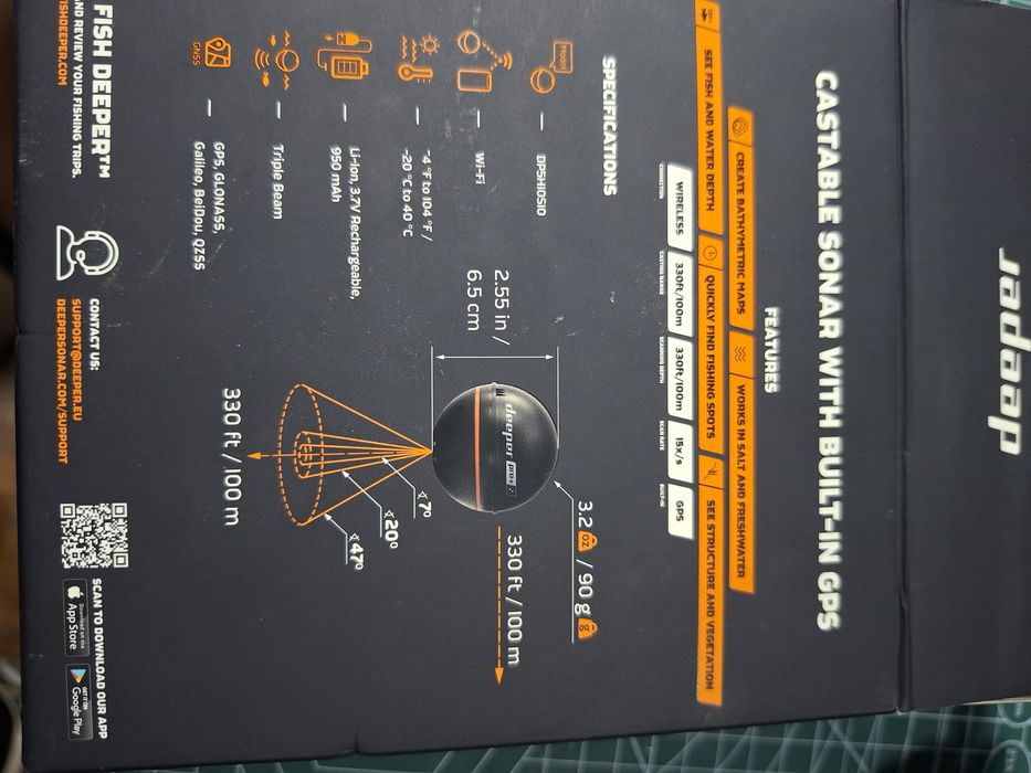 Sonar Deeper pro+ 2 cu suport pt.telefon