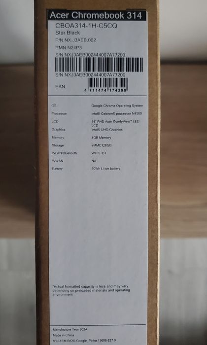 Laptop ACER Chromebook 314,nou