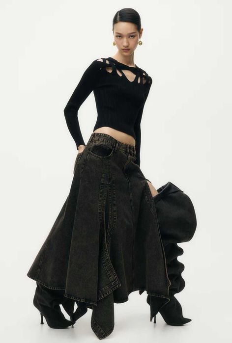 Glenn Martens: Fustă evazată din denim 44