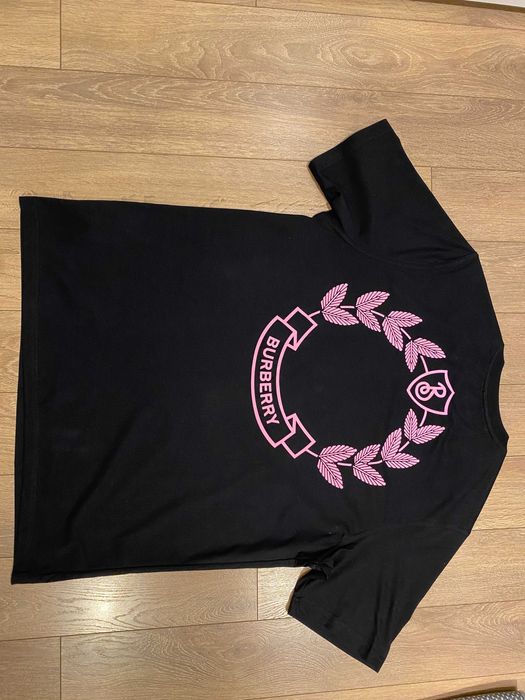 BURBERRY Oak Leaf, ОРИГИНАЛНА черна тениска,oversized, размер:XS,S и M
