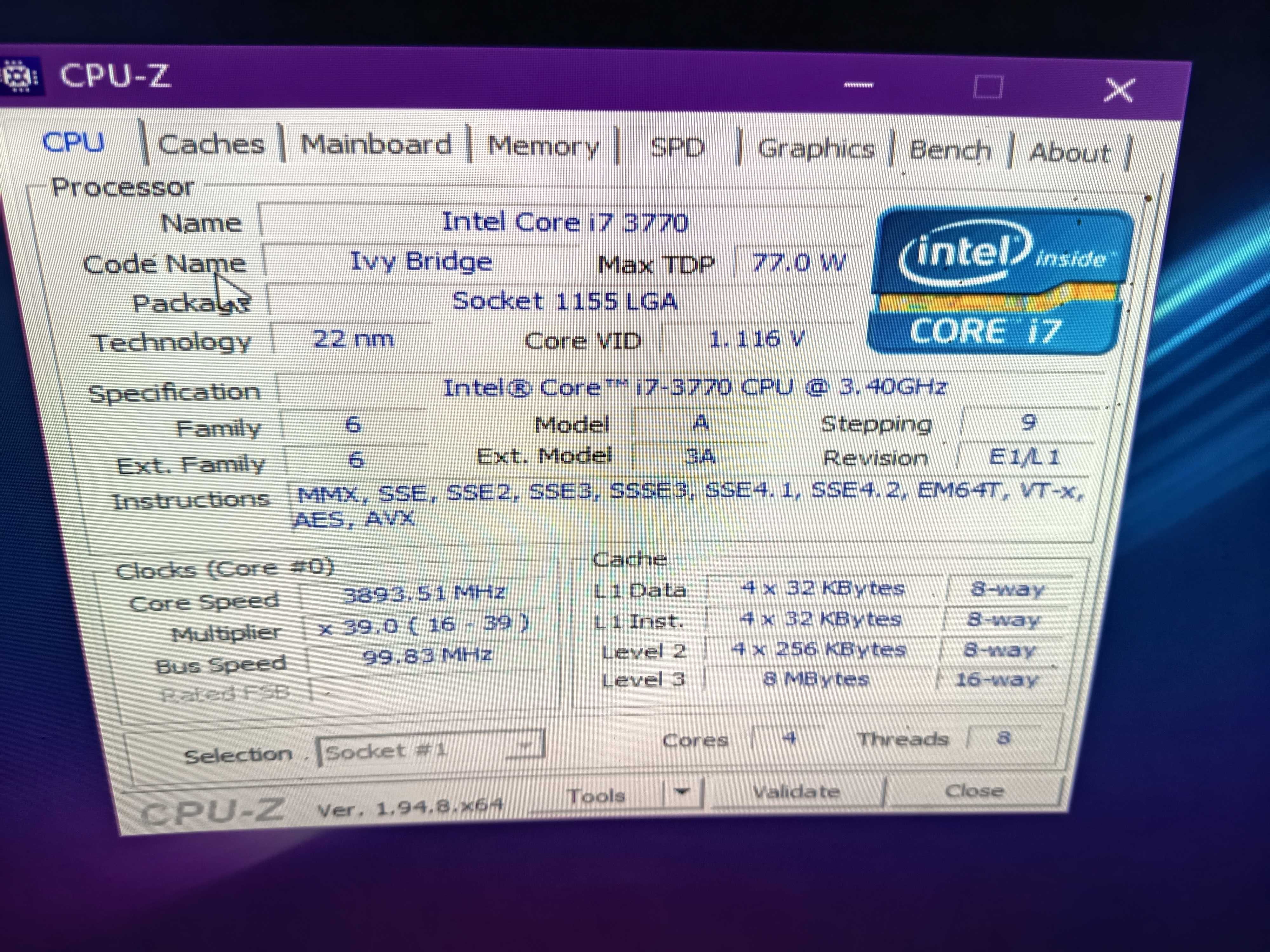 Procesor gaming, Core i7 3770, gen 3, aproximativ ca ryzen 5 1600