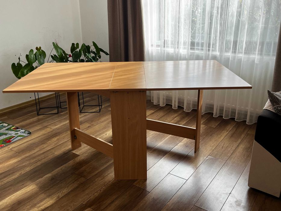 Masă rabatabilă din PAL 90 cm lățime – extensibilă până la 165 cm
