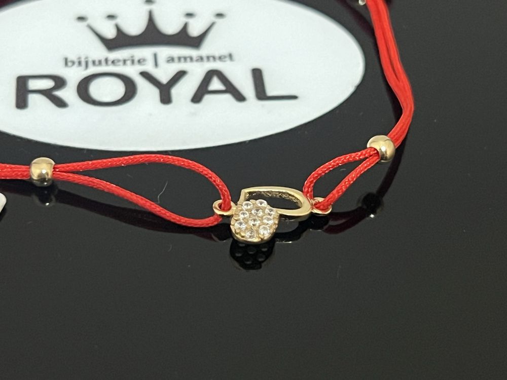 Bijuteria Royal CB : Bratara cu snur bile aur 14k 1,09 grame