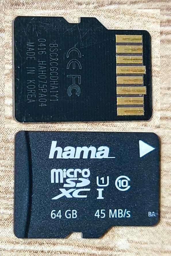 card-uri de memorie micro-sd kingston + hama, 64gb, uhs-1