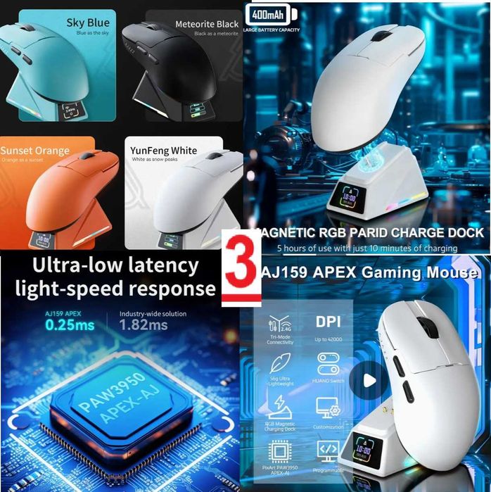 Mouse si tastatura reincarcabil profesional gaming fara baterii