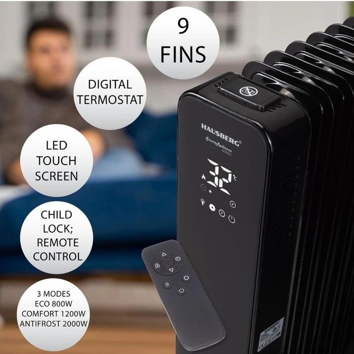 Calorifer electric cu ulei 11 digital cu telecomandă HAUSBERG NOU