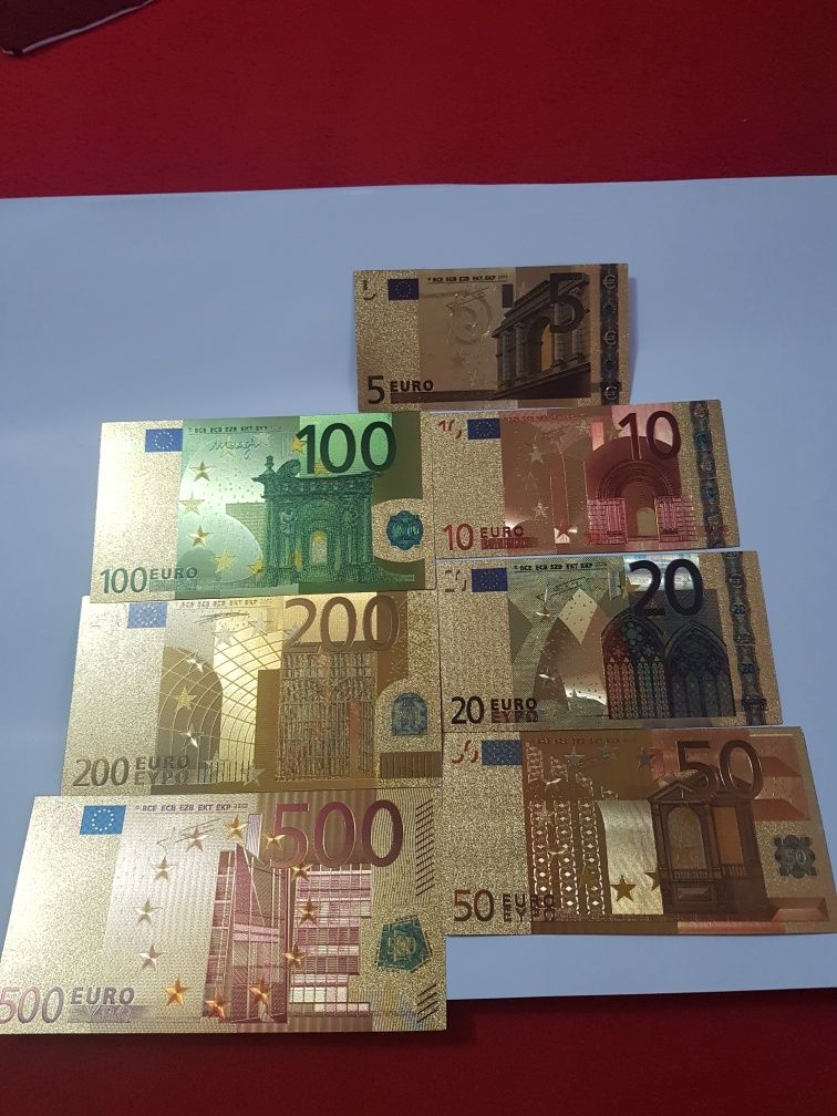 EURO Bancnote placate cu aur 24k