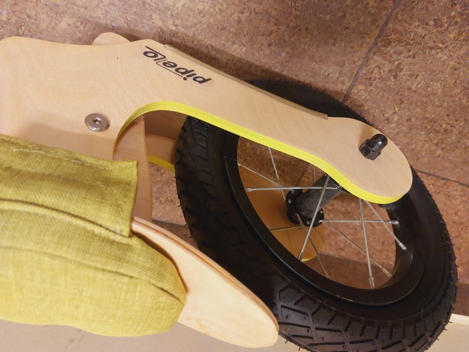 Дървено колело за баланс модел " Голямо Лили" - зелено