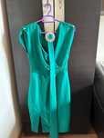 Rochie din saten, verde smarald