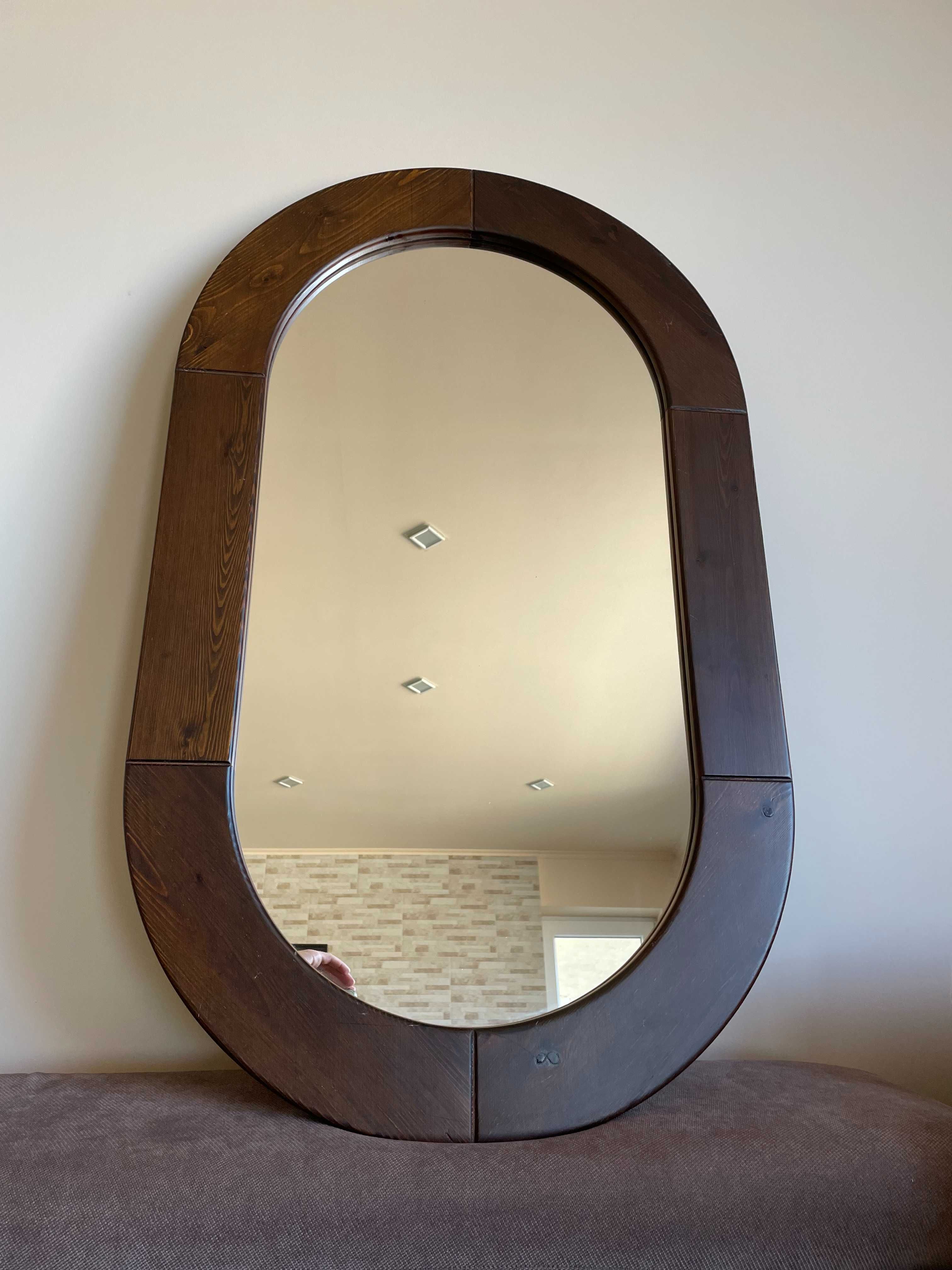 Старо дървено огледало - овал - 100/60см