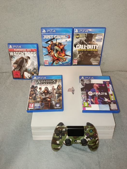 PS4 PRO sshd 1.5 TB  ( 1500GB ) + 6 JOCURI si 1 controller alb nou