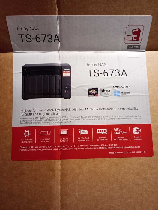Vand NAS QNAP 673A 6-Bay, AMD Ryzen, 32GB, GARANTIE 24 LUNI, CA NOU!