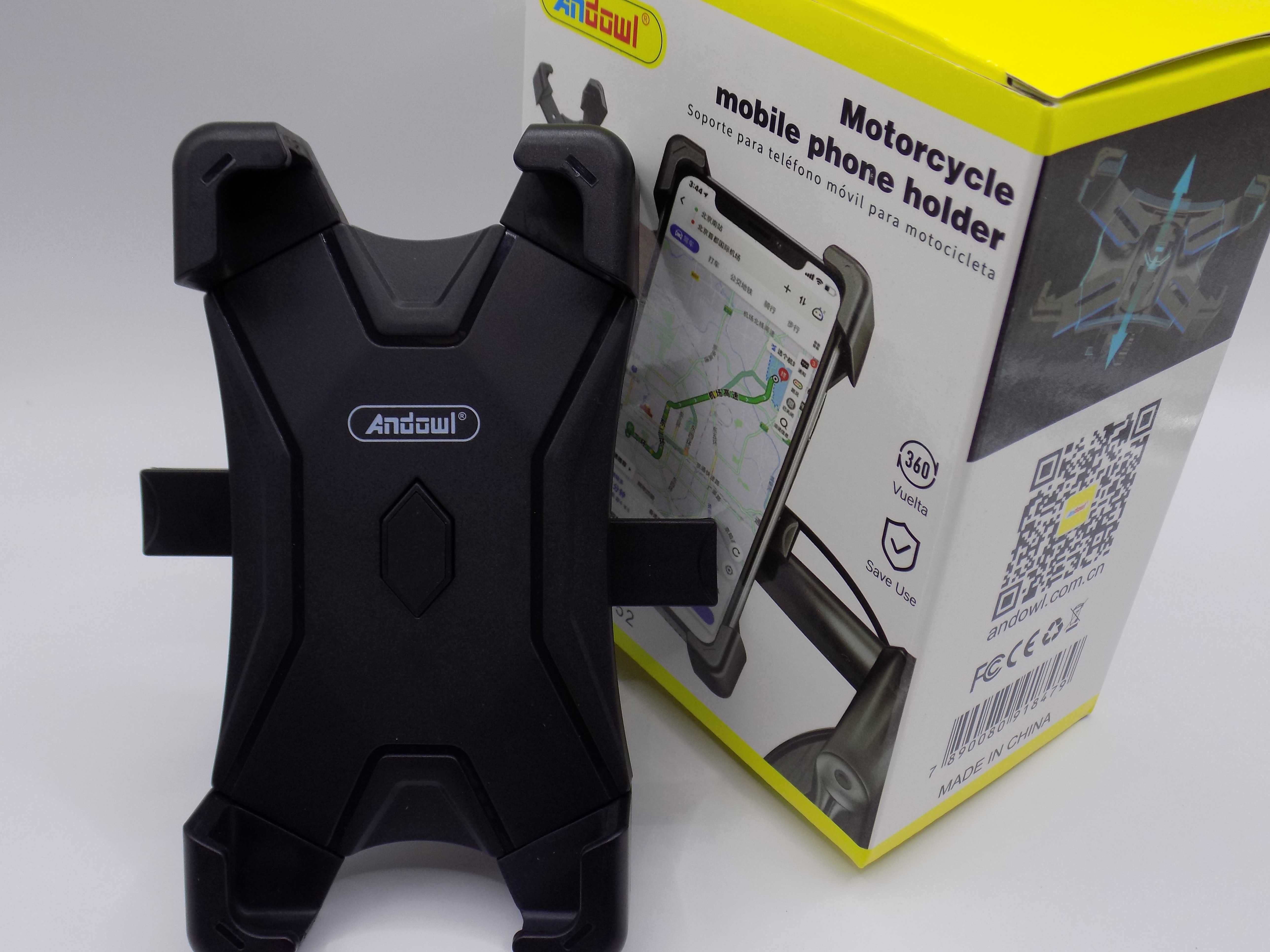 Suport telefon pentru bicicleta si motocicleta, rotativ 360⁰, negru