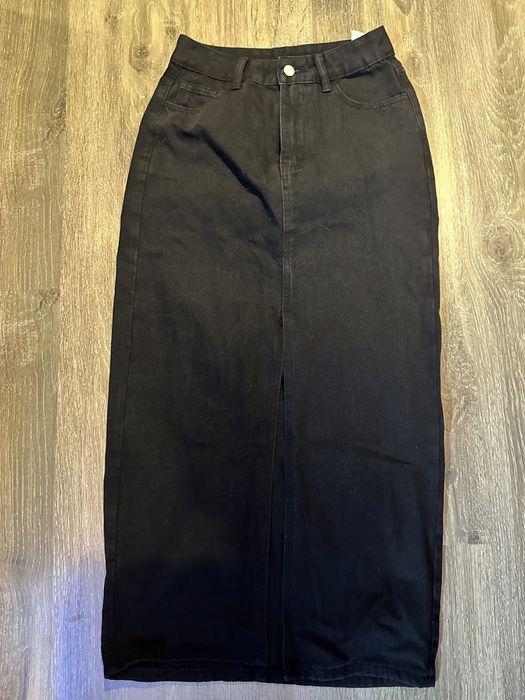 Дамска дънкова черна пола