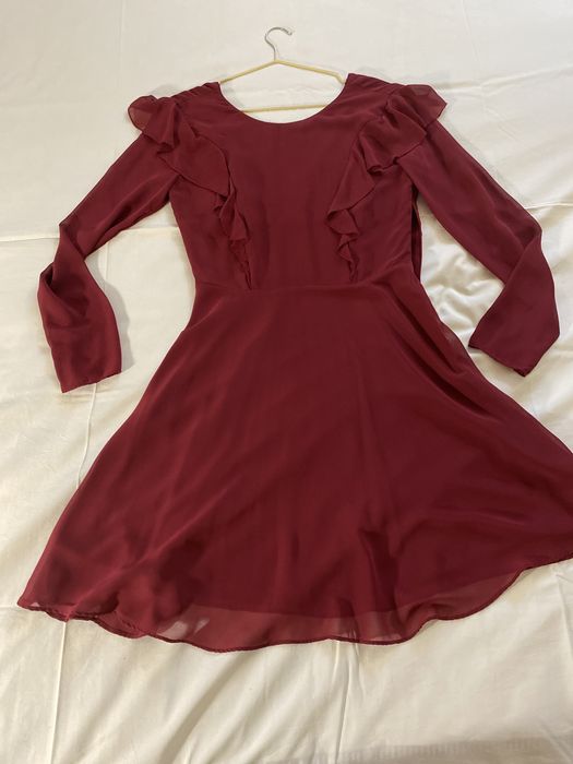 Rochie Pepe Jeans rosu bordo marime 34/xs si Salopeta S Answear