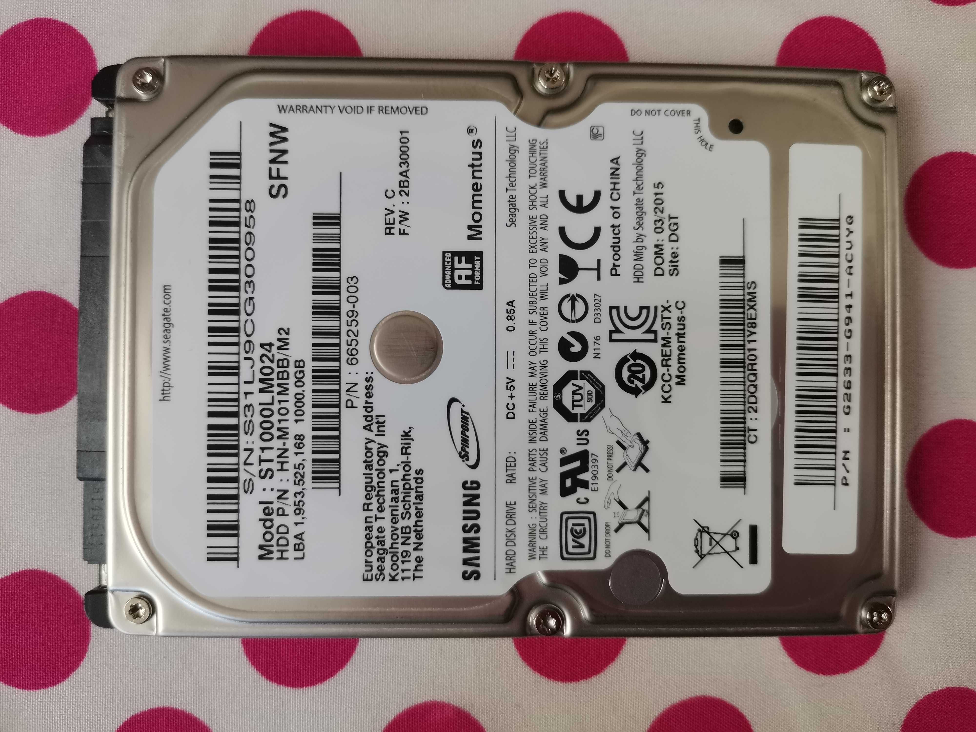 HDD Hard Disk 1 Tb 2,5 inch Samsung Sata2 Laptop.