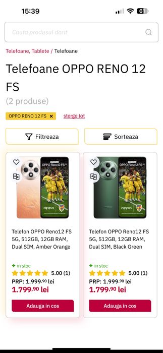 Telefon OPPO Reno12 FS 5G, 512GB, 12GB RAM, Dual SIM, Black Green