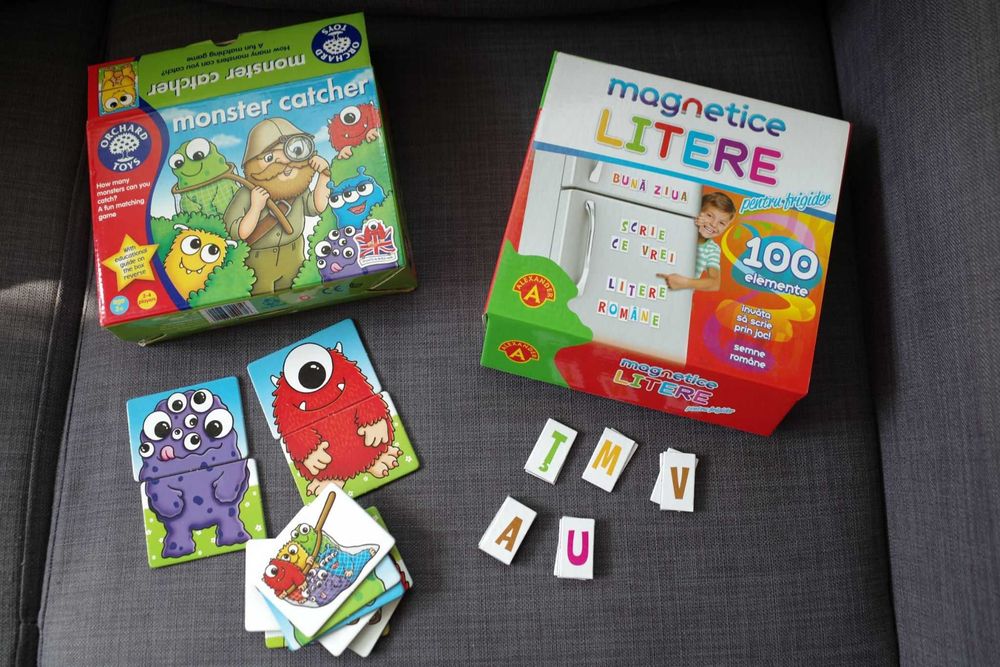 Jocuri de masa - board games (domino, mikado, sah) + litere magnetice