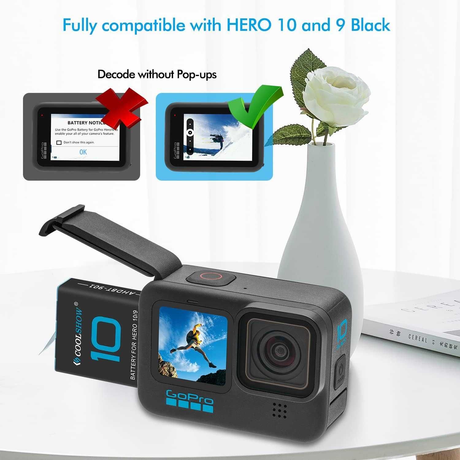 Комплект от 3 батерии и кутия COOLSHOW Hero 12/11/10/9-1800mAh