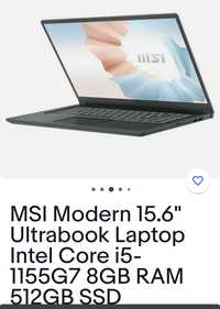 MSI modern 15 Ultrabook,Чисто нов.